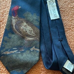 JP Tilford vintage Blue Tie with Pheasant Design
